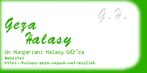 geza halasy business card